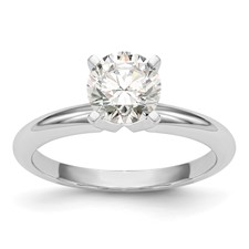 Image of Platinum 3/4 carat Heavy-Weight Half-Round 4-Prong Round Solitaire Ring Mounting