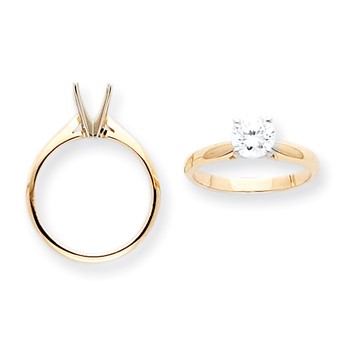 14k Two-Tone 1.5ct. Heavy-Weight Airline Solitaire Mounting