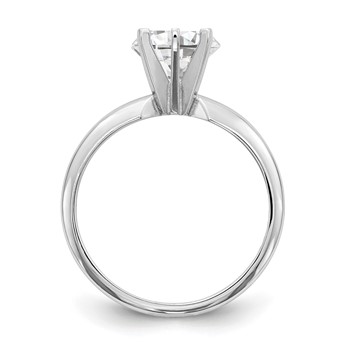 14k White Gold 1.25 carat Lightweight Half-Round 6-Prong Round Solitaire Ring Mounting — alternate view
