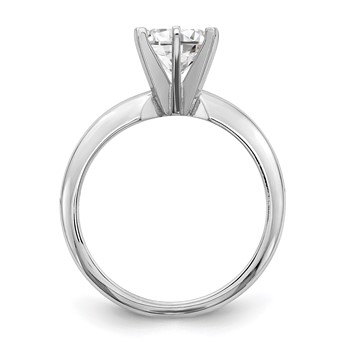 14k White Gold 1/8 carat Heavy-Weight Half-Round 6-Prong Round Solitaire Ring Mounting — alternate view