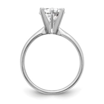 14k White Gold 1/3 carat Lightweight Comfort-Fit 6-Prong Round Solitaire Ring Mounting — alternate view