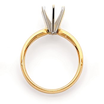 14k Two-Tone 1/2ct. Lightweight Low-Shoulder 6-Prong Mounting — alternate view