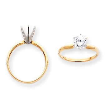14k Two-Tone 1/2ct. Lightweight Low-Shoulder 6-Prong Mounting