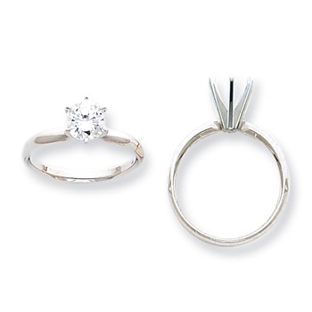 14k White Gold 1/3ct. Light-Wt Comfort-Fit 6-Prong Ring Mounting