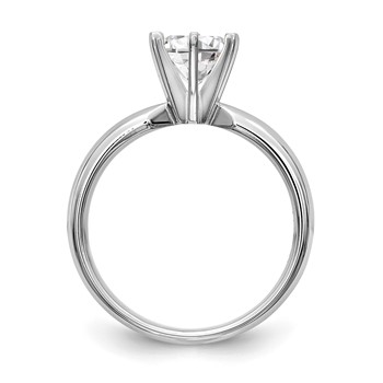 14k White Gold 1/3 carat Medium-Weight Low-Shoulder Comfort-Fit 6-Prong Round Solitaire Ring Mounting — alternate view