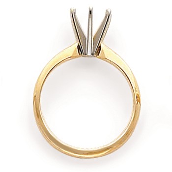 14k Two-Tone 1.25ct. Light-Wt Pointed-Shoulder 6-Prong Mounting — alternate view