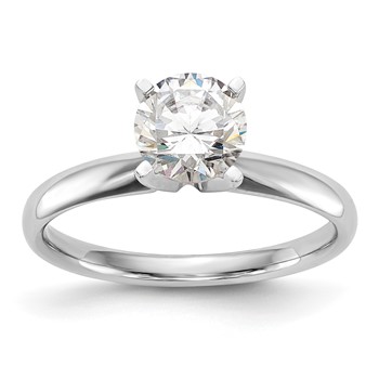 14k White Gold 1 carat Lightweight Comfort-Fit 4-Prong Round Solitaire Ring Mounting