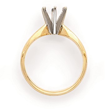 14k Two-Tone 1ct. Heavy-Weight Pointed-Shoulder 6-Prong Mounting — alternate view