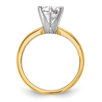 14k Two-Tone 1/8 carat Lightweight Knife Edge/Half-Round 6-Prong Round Solitaire Ring Mounting — alternate view