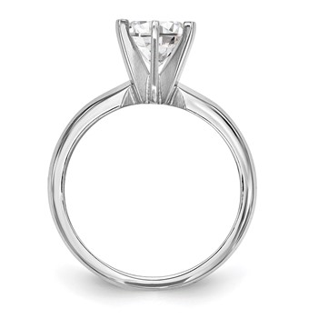14k White Gold 5/8 carat Lightweight Knife Edge/Half-Round 6-Prong Round Solitaire Ring Mounting — alternate view