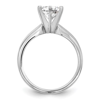 14k White Gold 1/8 carat Medium-Weight Knife Edge/Half-Round 6-Prong Round Solitaire Ring Mounting — alternate view