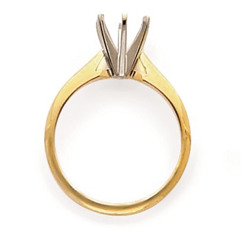 14k Two-Tone 1/3ct. Light-Wt Airline Half-Rnd 6-Prong Ring Mounting — alternate view