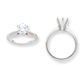 14k White Gold 1.25ct. Light-Wt Airline Half-Rnd 6-Prong Mounting