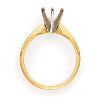 14k Two-Tone 3/16ct. Heavy-Wt Airline Half-Round 6-Prong Mounting — alternate view