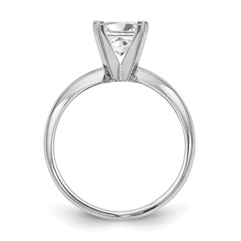 14k White Gold 3.5mm Medium-Weight Half-Round 4-Prong Princess Solitaire Ring Mounting — alternate view
