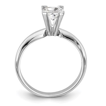 14k White Gold 7mm Medium-Weight Half-Round V-End Princess Solitaire Ring Mounting — alternate view