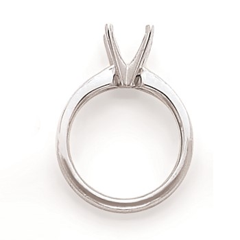 14k White Gold 3.5mm Heavy-Wt 4-Prong Princess Ring Mounting — alternate view