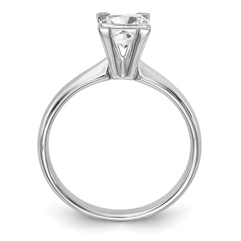 14k White Gold 3.5mm Medium-Weight Comfort-Fit V-End Princess Solitaire Ring Mounting — alternate view