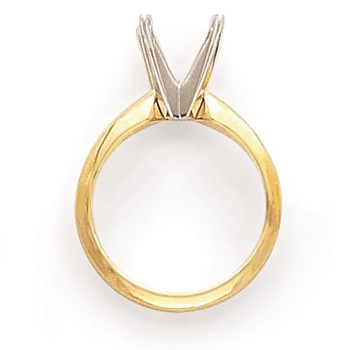14k Two-Tone 4.1mm Pointed-Shoulder Half-Rnd Princess Mounting — alternate view