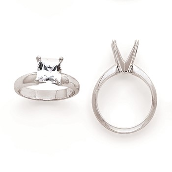 14k WhiteGold 5.5mm MediumWt PointedShoulder Princess Mounting