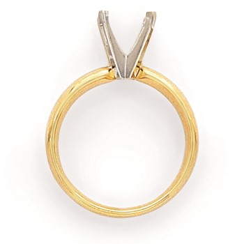 14k TwoTone 4.1mm Pointed-Shoulder Comfort-Fit Princess Mounting — alternate view