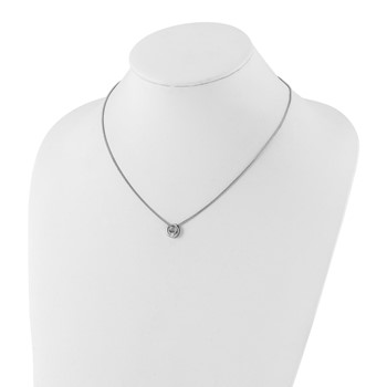 Kelly Waters Silver-tone Rhodium-plated Open Circle CZ Necklace — alternate view