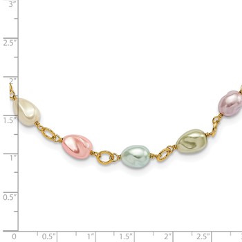 Kelly Waters Gold-plated Multicolored Simulated Pearl w/ 2in ext Necklace — alternate view
