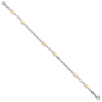 Kelly Waters Rhodium-plated White Simulated Pearl and Crystal Bracelet — alternate view