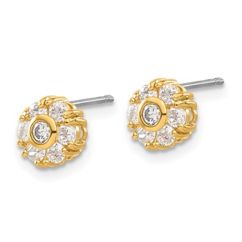 Gold-plated Kelly Waters White CZ Flower Earrings — alternate view