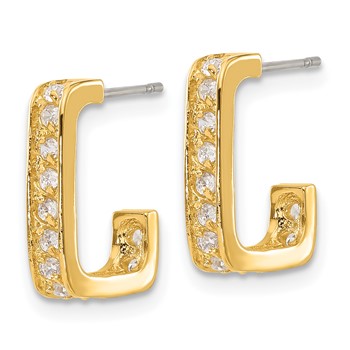 Gold-plated Kelly Waters Square Hoop CZ Earrings — alternate view