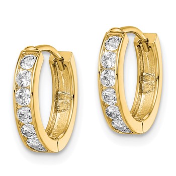 Kelly Waters Gold-plated Channel Set Clear CZ Huggie Earrings — alternate view