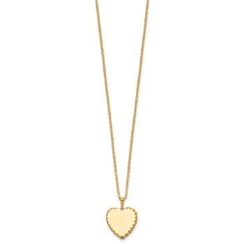 Kelly Waters Gold-plated Polished Engraveable Heart Disc 18 inch Necklace — alternate view