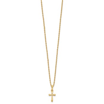 Kelly Waters Gold-plated Small Polished Rounded Cross 18 inch Necklace — alternate view