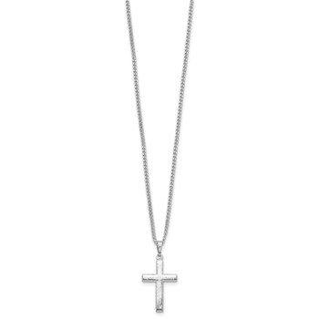 Kelly Waters Rhodium-plated Medium Polished Cross 18 inch Necklace — alternate view