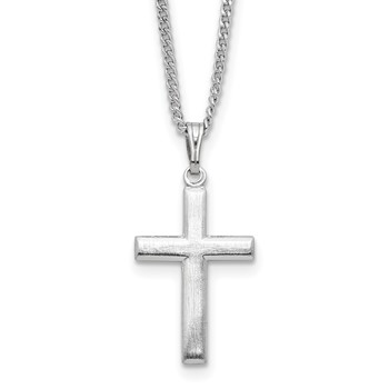 Kelly Waters Rhodium-plated Medium Polished Cross 18 inch Necklace