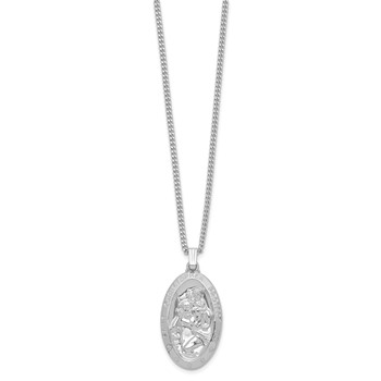 Kelly Waters Rhodium-plated Large Oval St. Christopher Medal 24in Necklace — alternate view