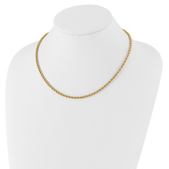 Kelly Waters Gold-plated 3mm Diamond Cut French Rope 24 inch Chain — alternate view