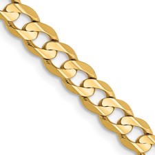 Image of 14K 24 inch 4.5mm Open Concave Curb with Lobster Clasp Chain