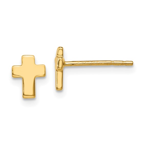 Leslie\'s 14K Polished Cross Post Earrings - Quality Gold