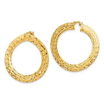 Leslie's 14k Polished D/C Twisted Hoop Earrings — alternate view