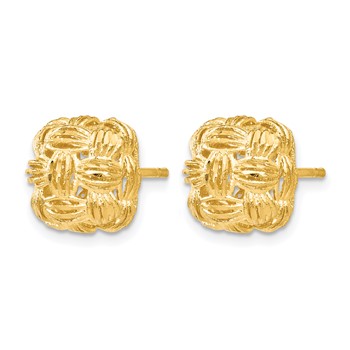 Leslie's 14K D/C Basketweave Post Earrings — alternate view