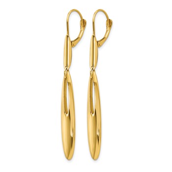 Leslie's 14K Polished Leverback Dangle Earrings — alternate view