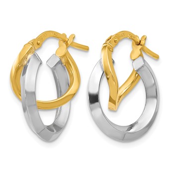 Leslie's 14K Two-tone Hoop Earrings — alternate view