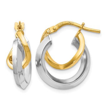 Leslie's 14K Two-tone Hoop Earrings