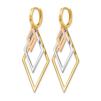Leslie's 14K Tri-Color Dangle Hoop Earrings — alternate view