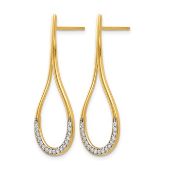 Leslie's 14K CZ Post Dangle Earrings — alternate view