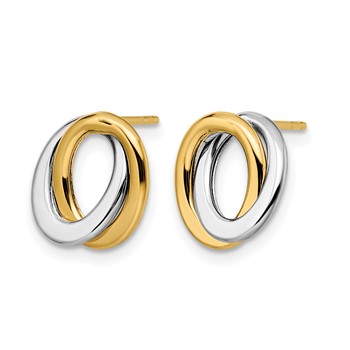 Leslie's 14K Two-tone Polished Love Knot Earrings — alternate view
