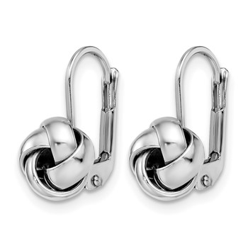 Leslie's 14K w/ White Rhodium Plating Polished Love Knot Leverback Earrings — alternate view