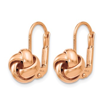 Leslie's 14K & Rose Gold Plated Polished Love Knot Leverback Earrings — alternate view