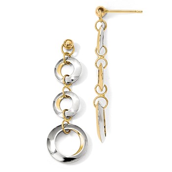 Leslie's 14K Two-tone Polished Circle Reversible Post Earrings — alternate view